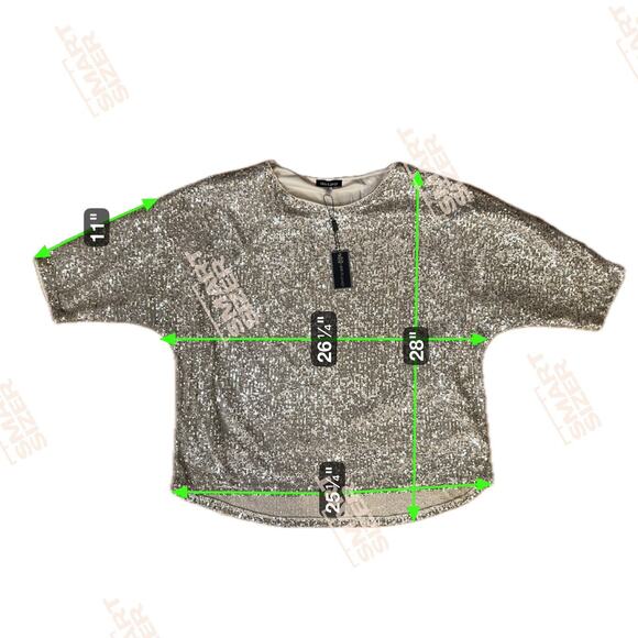 Cable & Gauge Sequin Special Occasion Blouse Top Shirt Sz 1X plus Christmas NYE - Picture 3 of 10